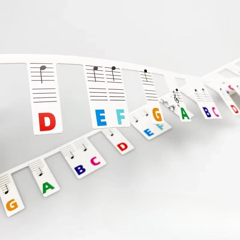 88 Keys White Cardboard Piano Keyboard Stickers Removable Keyboard Note Labels Beginner Piano Note Study Guide Accessories piano keyboard labels