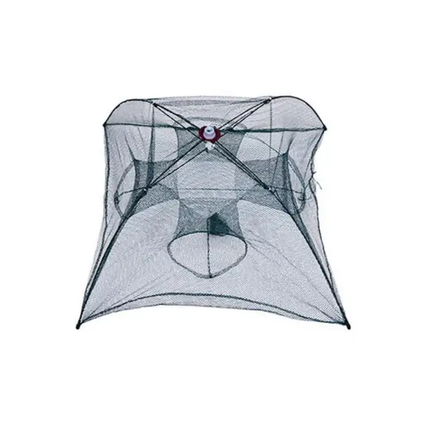 2PCS /12/16/20Hole Automatic Fishing Net Fishing Trap Portable Folding crayfish catcher Mesh Trap Cage with Ring for Fish 3