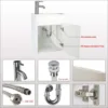 16"Small Bathroom Vanity Wall Mounted,White Small Bathroom Vanity with Ceramic Sink,Bathroom Vanity,Chrome Faucet P-Trap Include 5