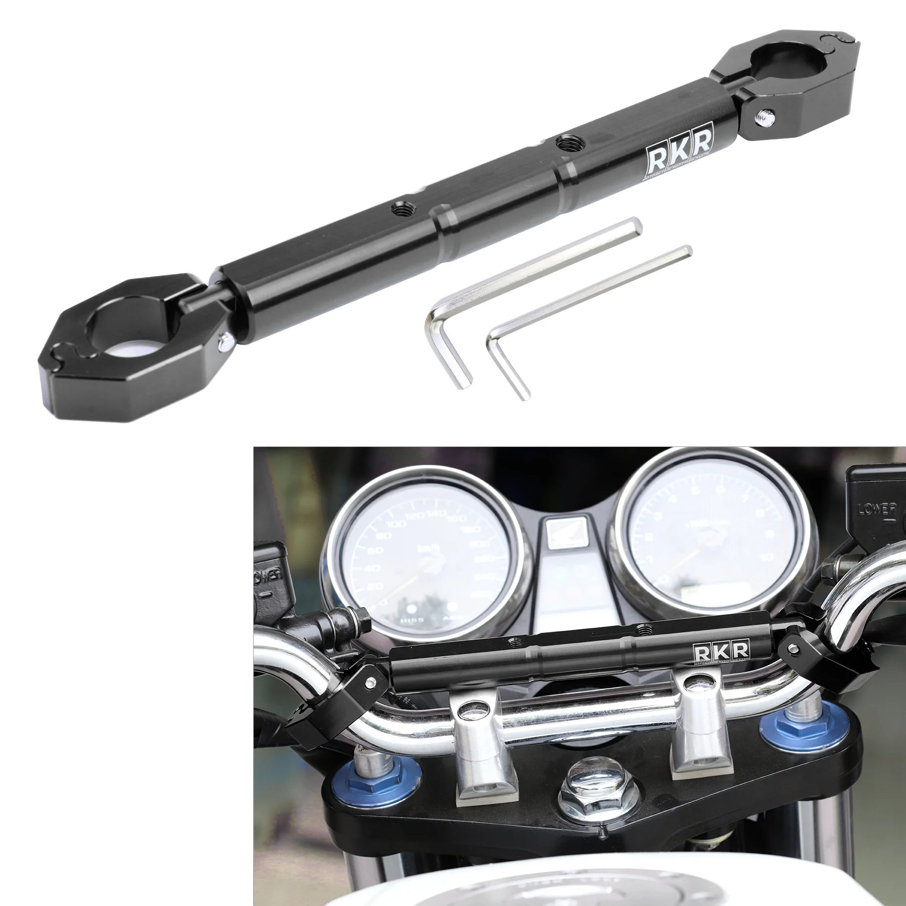 

Universal Adjustable Motorcycle Strengthen Balance Bar CNC Motorbike 22mm Handlebar Extender Clamp Bar Balance Beam Crossbar Set