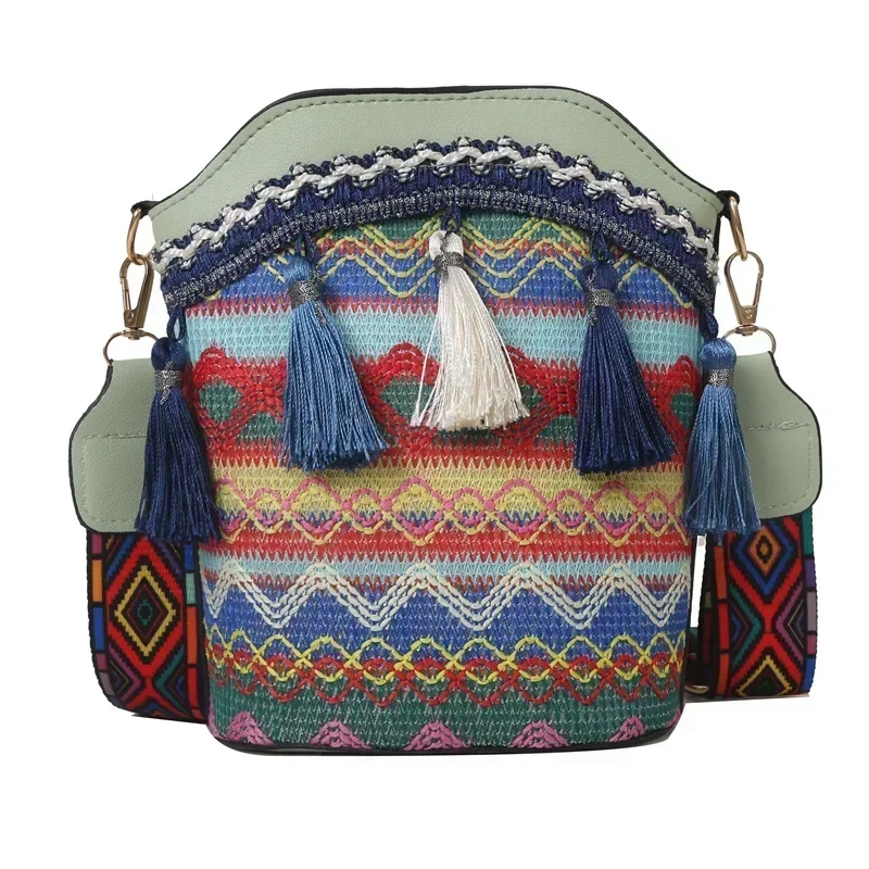 Vintage Women's Bag Tassel Ethnic Handwoven Crossbody for Lady Bag Hippie Sling Shoulder Bags for Ladies Handbag сумка женская 9