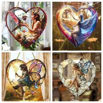 🧚 Butterfly Fairy & Angel Heart Suncatchers – Magical Acrylic Hanging Ornaments 1