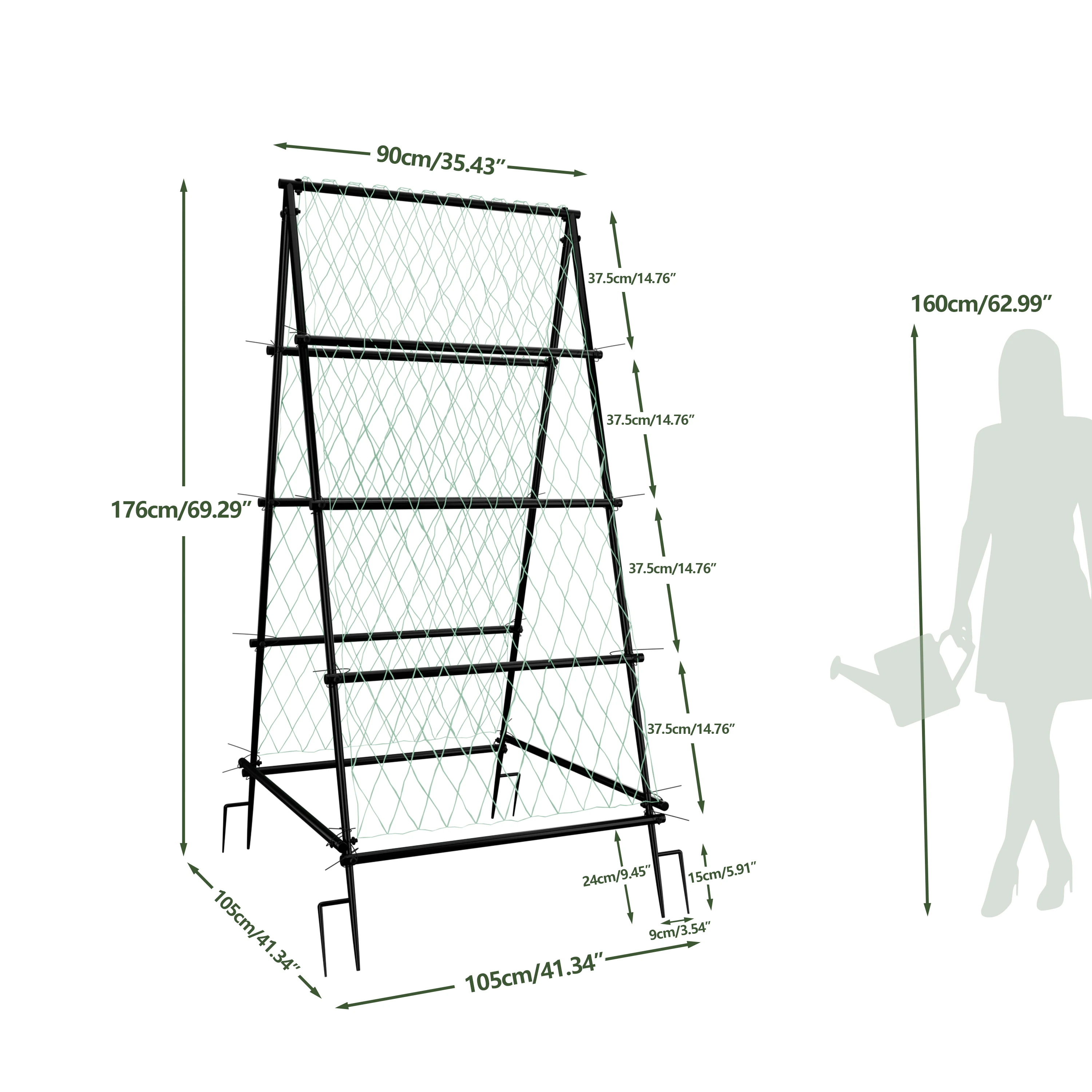 Cucumber Trellis for Garden Vegetable Trellis,U-Shaped Metal Garden Trellis Arch Plant Grow Support Frame for Climbing