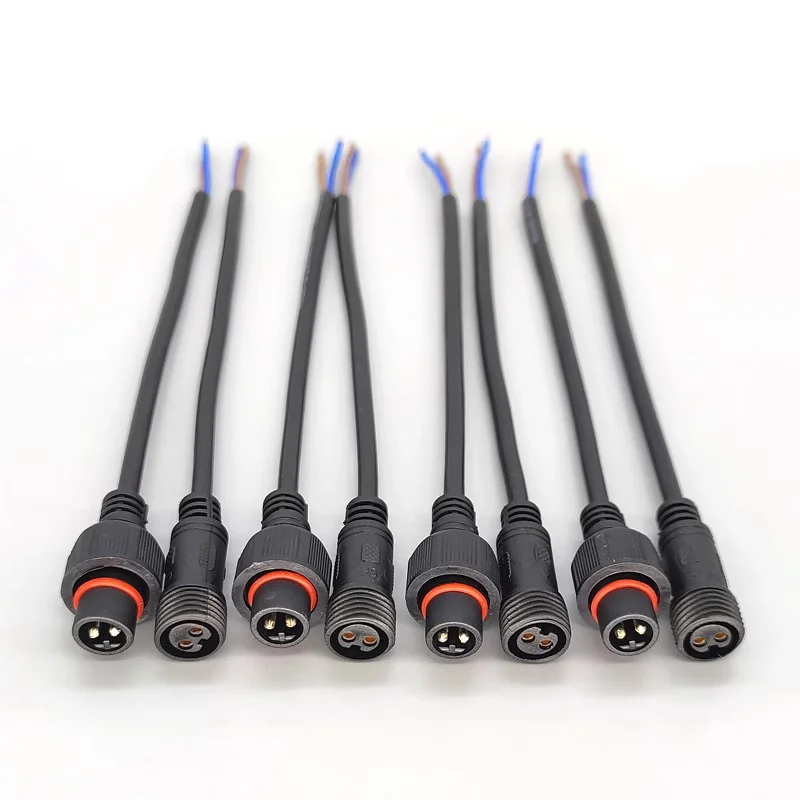LED Strips 5/20Pcs M16 Waterproof 2 3 4 5 Pin IP65 Cable Wire Plug for LED Strips Male and Female Jack 22mm nut Connector 20CM OD 6mm