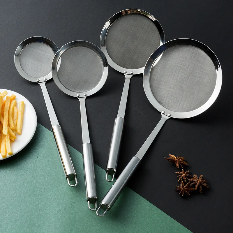 Food Strainer Fine Mesh 304 Stainless Steel Sieve Juice Egg Filter Colanders Coffee Tea Vegtables Filtering Kitchen Accessories