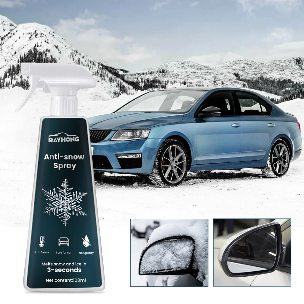 Fast Ice Melting Spray Defrosting Anti Frost Spray Car Window Glass Deicing Instantly Melts Ice for Car Windshield Window Mirror