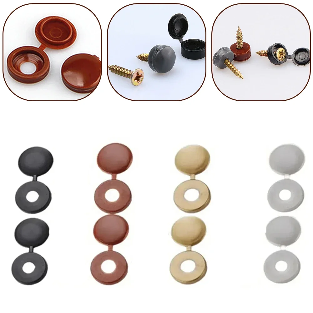 Nuts Options Fixing Hinged Plastic Button Nuts Bolts Plastic Quantity Decorative Hardware Fixing Hinged Pcs Screw Cover