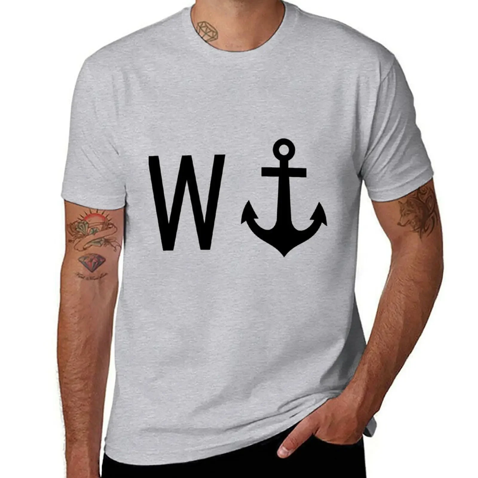 

Мужская Летняя Классическая Футболка w anchor