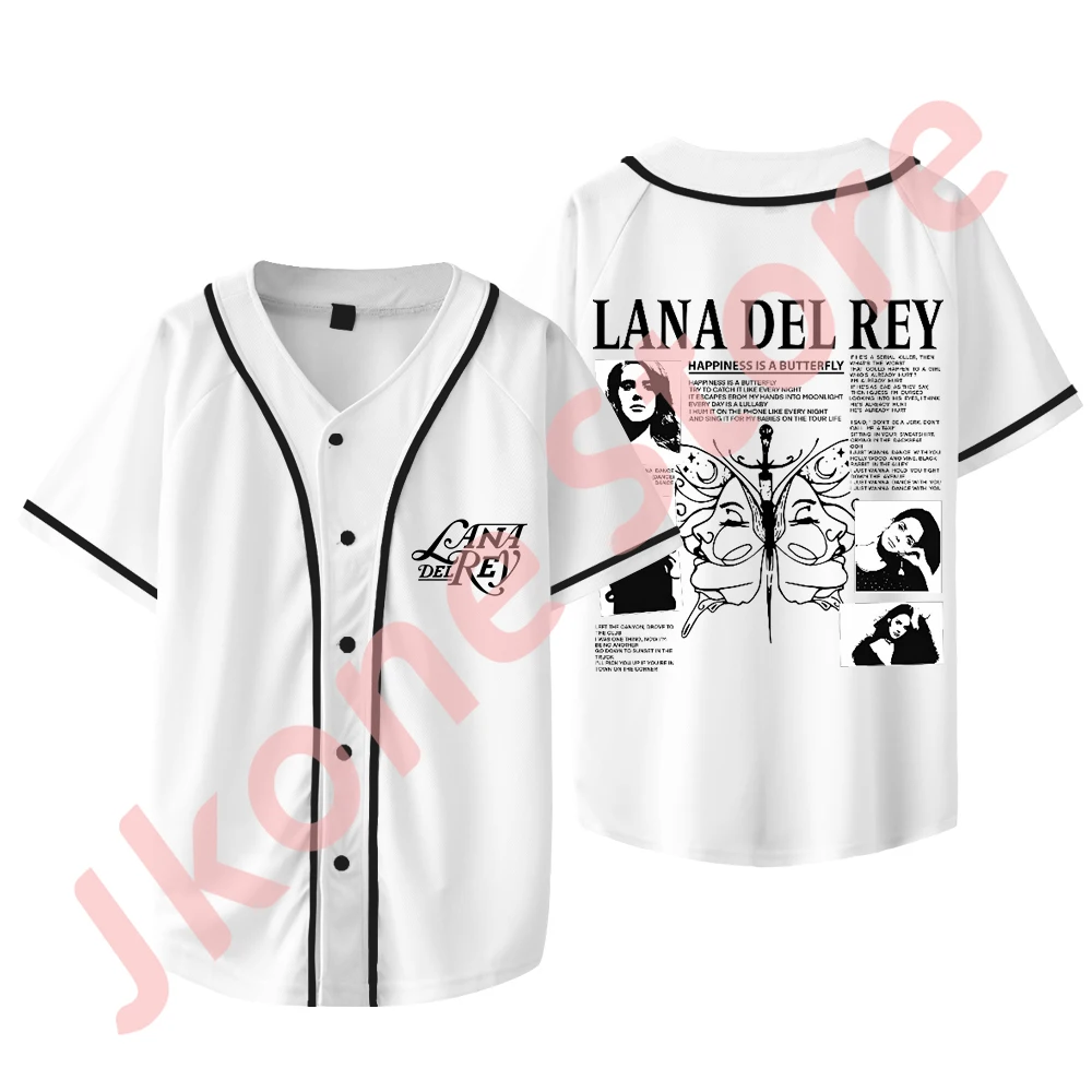 Lana Del Rey Logo Baseball Jacket Happiness Is A Butterfly Merch Tee Unisex Fashion Casual Short Sleeve T-Shirts 3