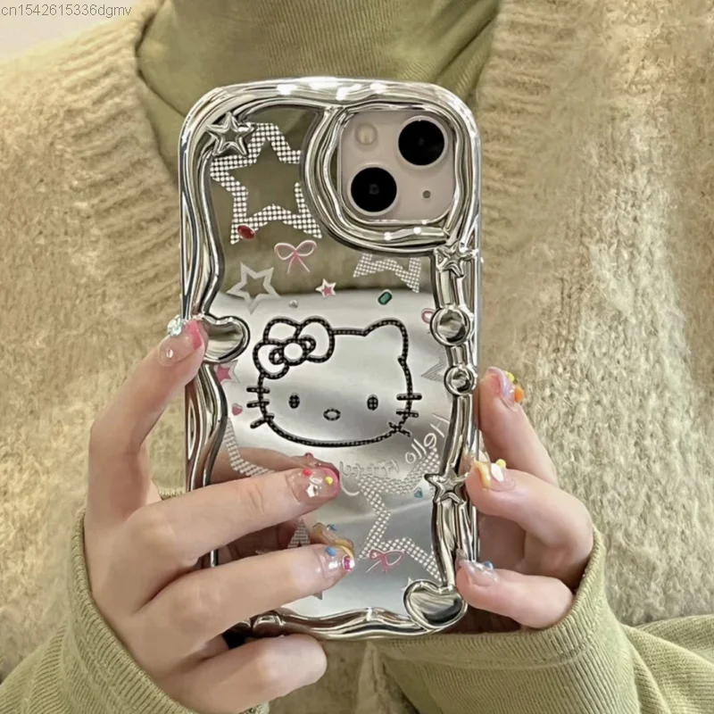 Sanrio Hello Kitty Silver Mirror Shiny Diamond Phone Case