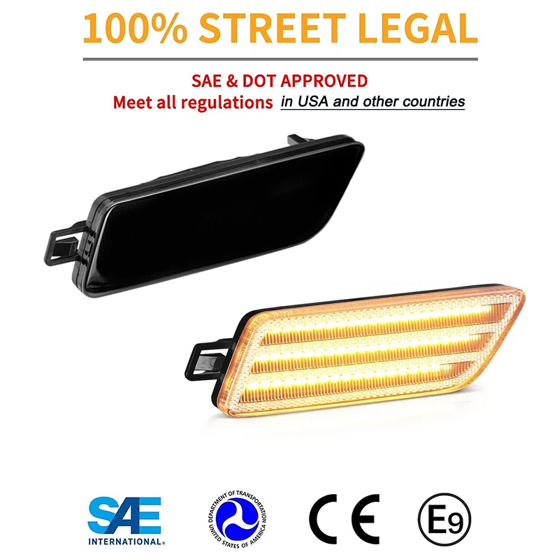 2Pcs For Porsche Macan 95B GTS 2014-2021 Dynamic LED Side Marker Lights Turn Sig