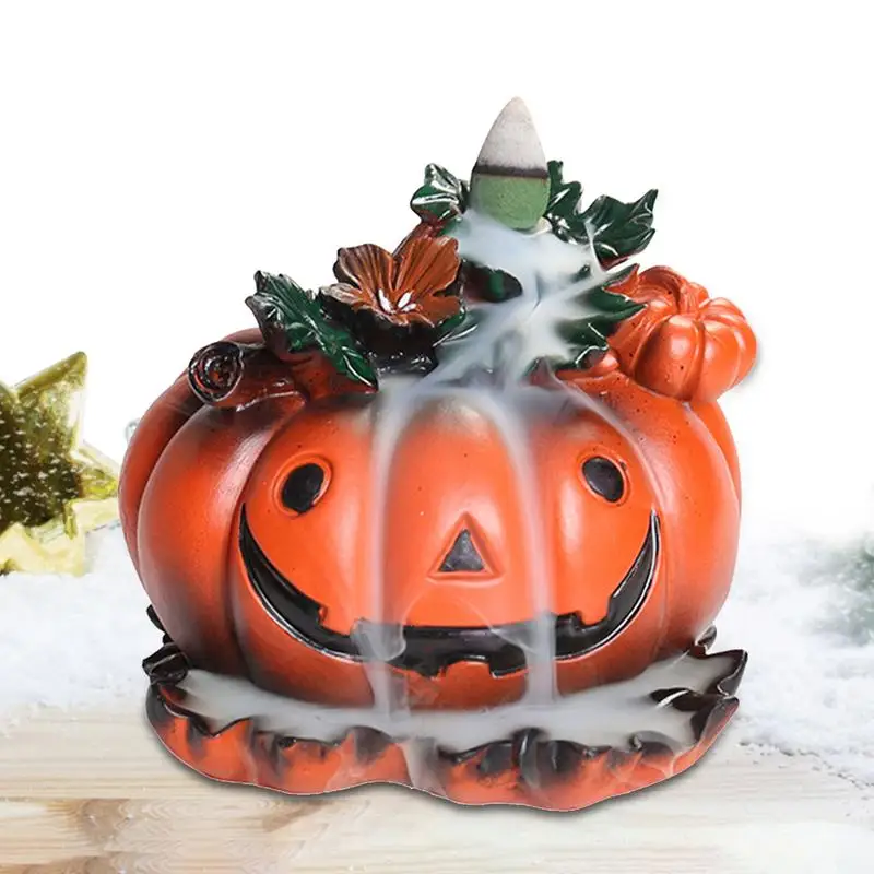 

Pumpkin Incense Burner Holder Halloween Aromatherapy Resin Pumpkin Shape Backflow Incense Holders Home Supplies Products