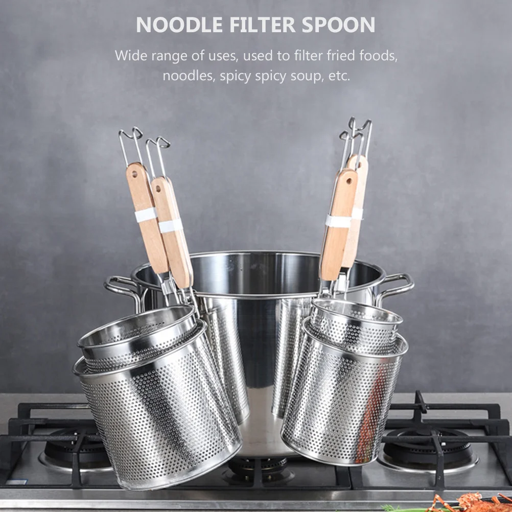 

Stainless Steel Colander Noodle Strainer Kitchen Mesh Spider Basket Pasta Tortellini