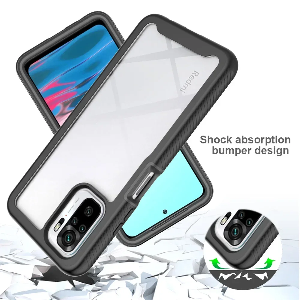 Premium 360° Shockproof Hybrid TPU/PC Case with Built-in Screen Protector - Crystal Clear