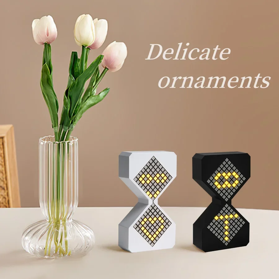 Creative Electronic Timer 3D Hourglass Ornament DIY Digital Sand Clock Time Toilet Hourglass For Bedroom Kitchen LED Night Light