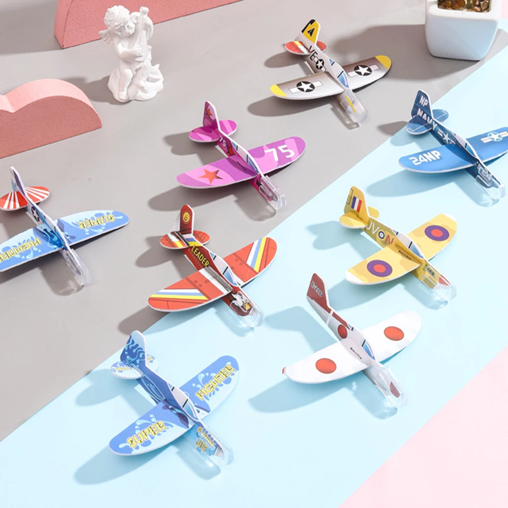Foam Glider Planes - DIY Hand Tossed Flying Airplane Toy for Boys' Birthday Party Favors and Outdoor Fun