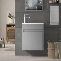 Small Bathroom Vanity Wall Mounted,Small Bathroom Vanity with Ceramic Sink,Bathroom Vanity and Sink Combo 2