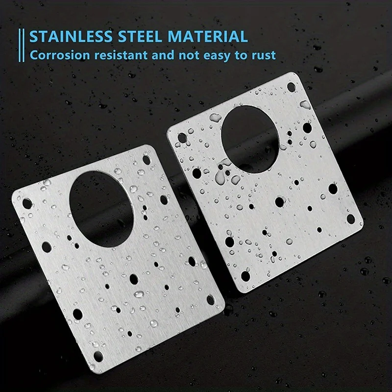 Description Picture 3 of item10 piece set of stainless steel kitchen cabinet door hinge repair plate with screws - compatible