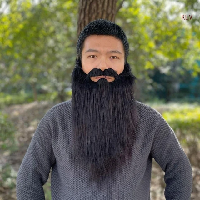 Barba finta per feste Halloween, barba con baffi finti divertenti per  forniture cosplay, peli del viso finti realistici per - AliExpress