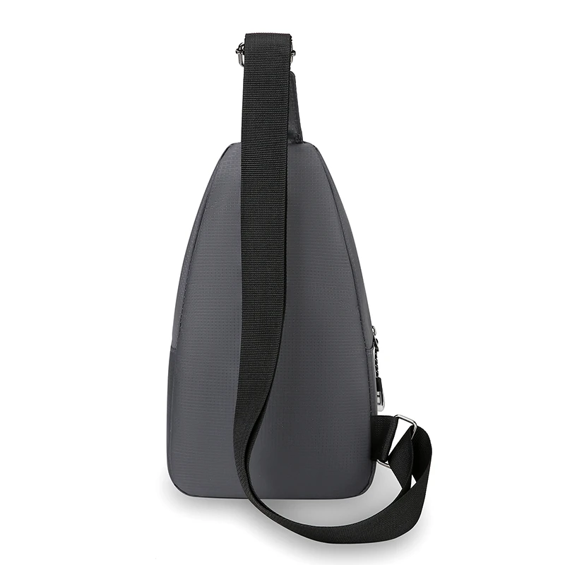 Men's fashionable black crossbody bag with adjustable shoulder straps and zipper closure, ideal for daily commuting and exercise