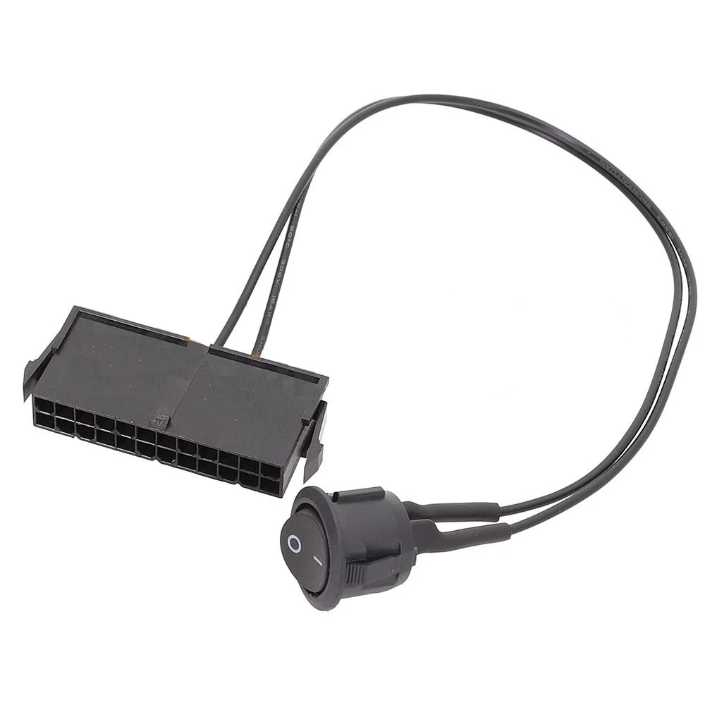 24 Pin Female ATX PSU Power Supply Starter Tester Start Up Jumper ON OFF Switch Cable 18AWG 30CM power supply