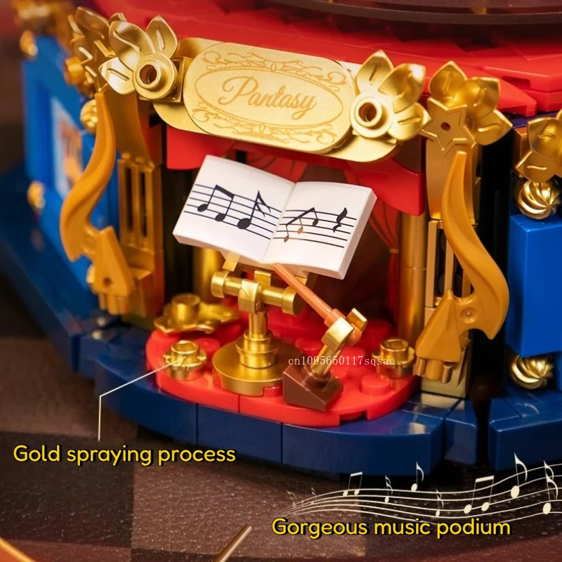 Snoopy Rotary Gramophone Assembling Building Block Toys Collection Model Education Educational Ornaments Gifts for Men and Women 3