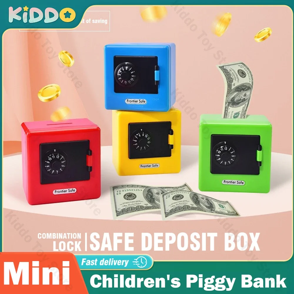Cartoon ATM Mini Piggy Bank Safe Deposit Code Bank household ornaments Banknote Box Cash Coins Saving Storage Christmas Gift
