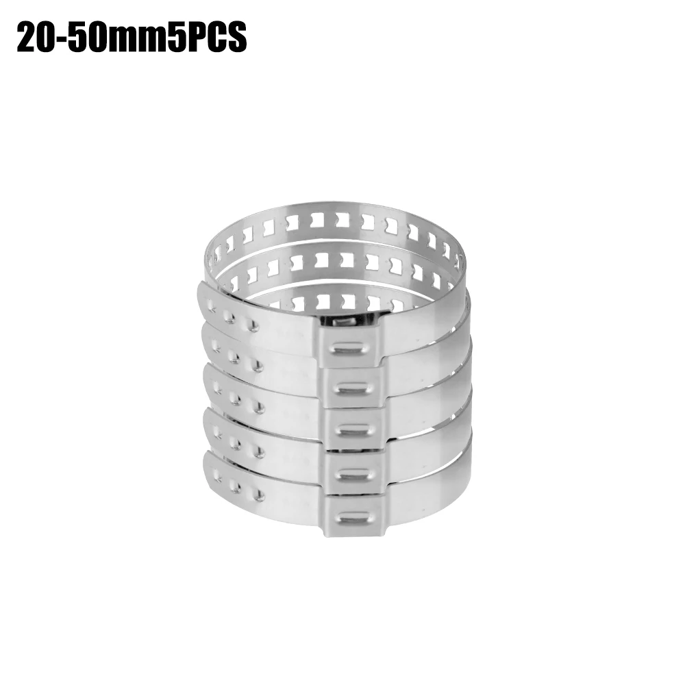 8 Abrazaderas De Acero Inoxidable Para Ejes - 4 Pequeñas (25-50mm) Y 4 Grandes (50-120mm) - Ajustables Sin Herramientas