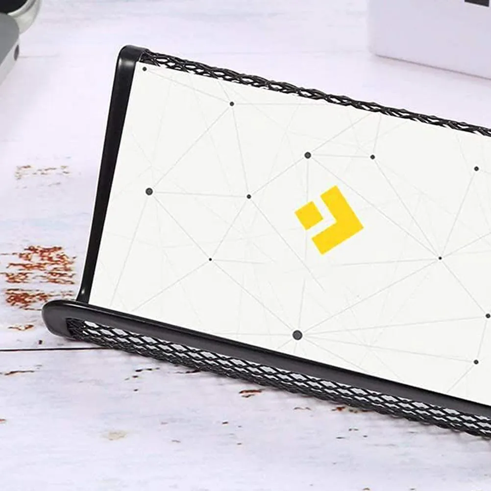 4Pcs 명함 홀더 금속 메쉬 랙 공간 절약 명함 주최자 사무실 데스크탑 홀더 휴대 전화 홀더