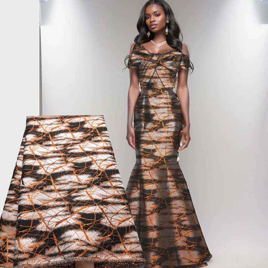 Tejido de encaje brocado Damasco para novia, tejido Jacquard