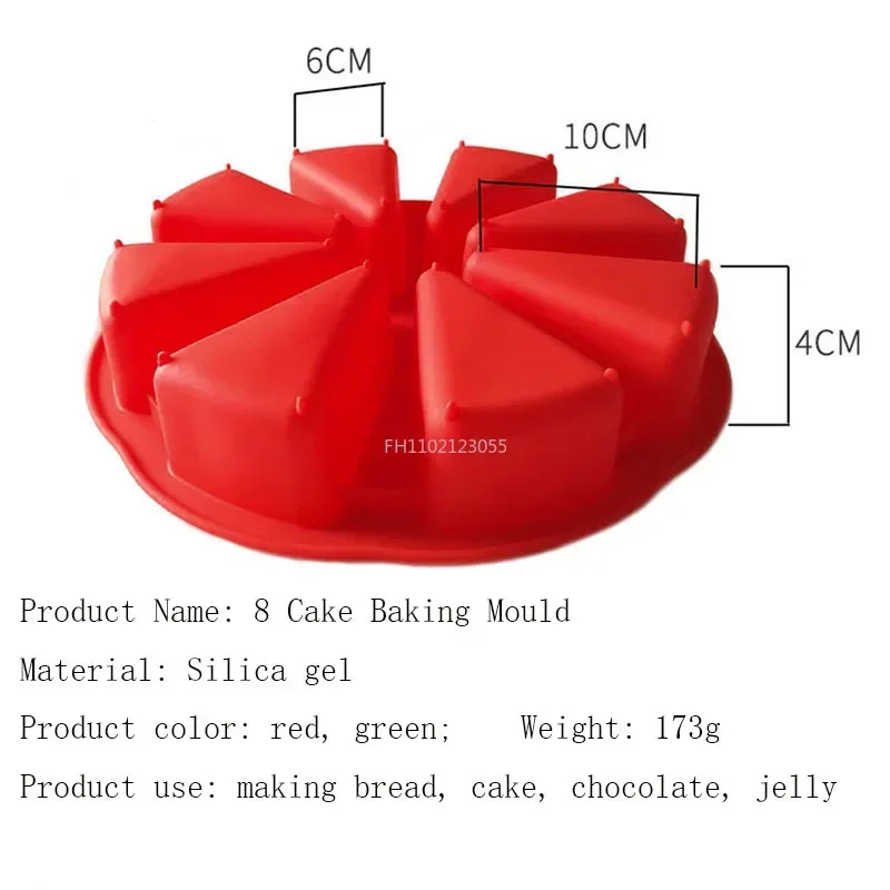 Silicone Cake Mold 8 Grids Shape Kitchen Pizza Plate Bakeware Non-stick Bread DIY Baking Pastry Cake Molds