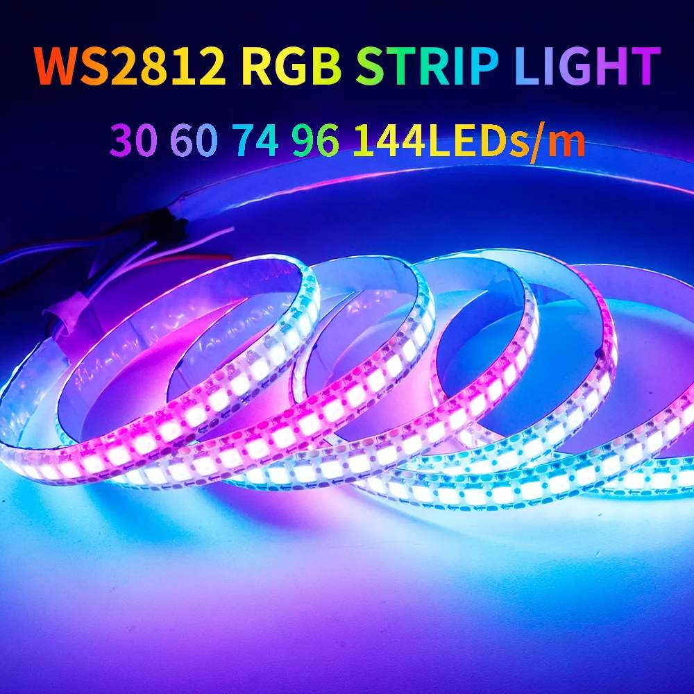 DC5V WS2812 Addressable and Programmable LED Strip 5050 RGB WS2812B Smart Full Color LED Strips Light 30 60 74 96 144 LEDs/m Tap
