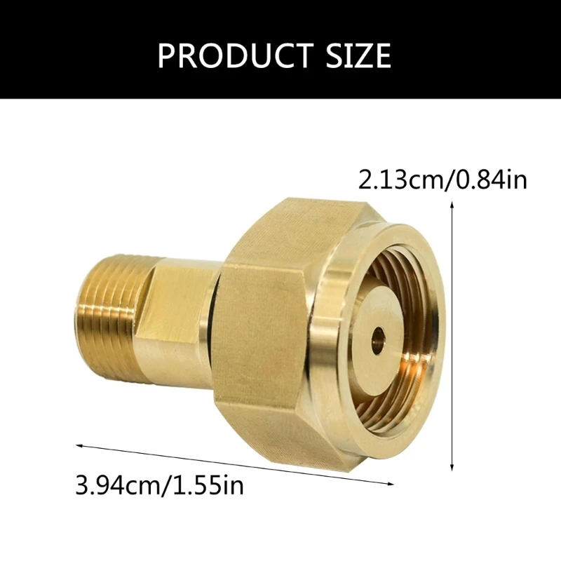 Sturdy Brass Acetylene Regulator Adapter CGA 520 B Tanks to CGA 200 Connection Portable Accessory for Gas Cylinders