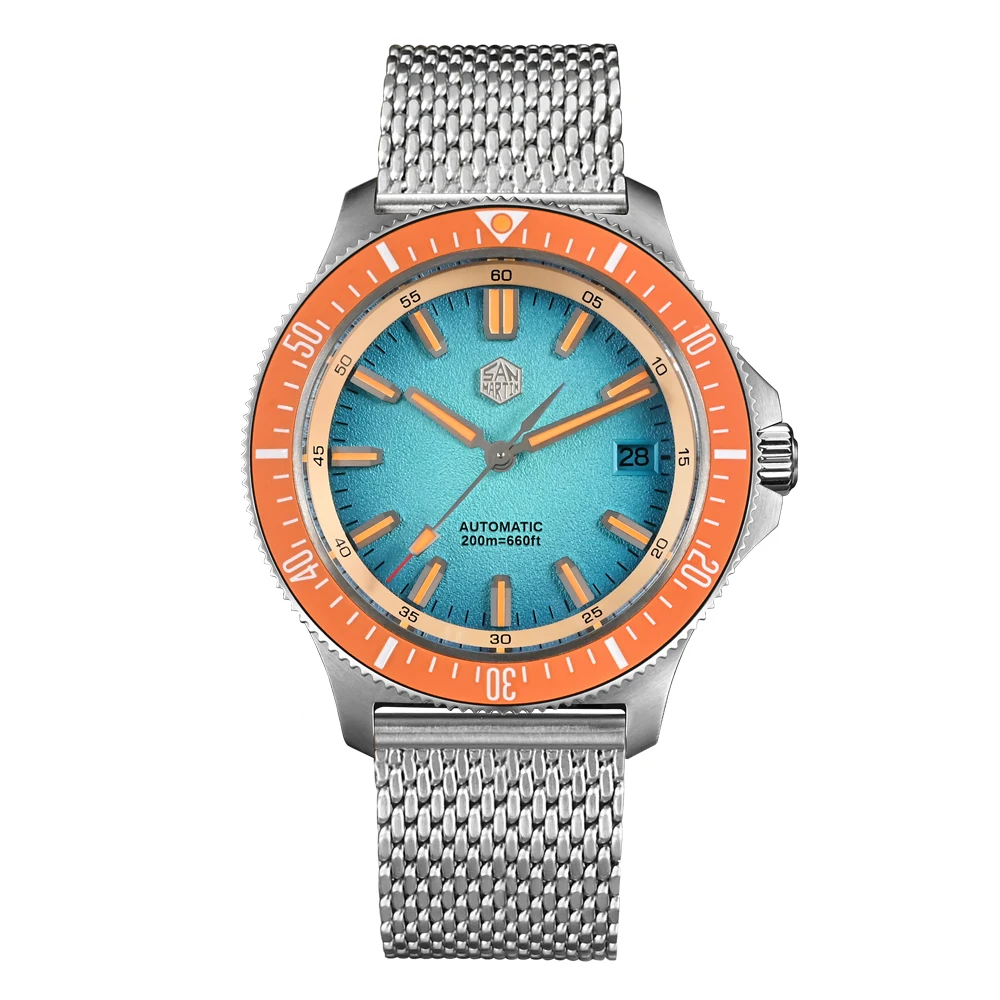 San Martin Orologio Automatico Uomo SN0129GC – 39mm Quadrante Texture Desertica, Impermeabile 10 Bar, Vetro Zaffiro, Movimento NH35A - 2
