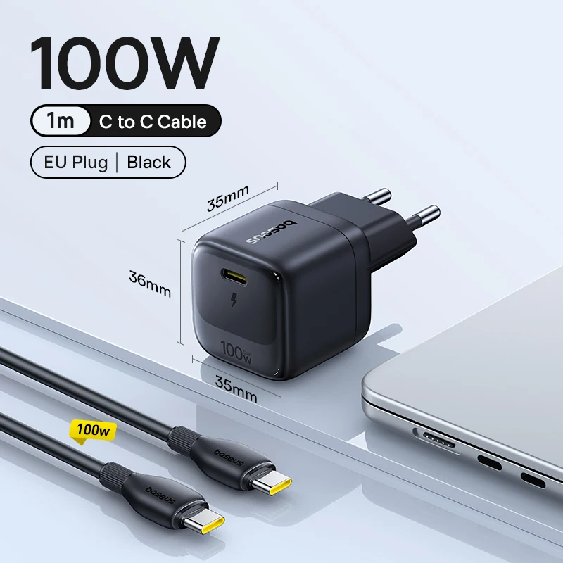 ตัวเลือกสินค้า Baseus Mini 100W USB-C Fast Charger ชาร์จเร็วสำหรับ iPhone iPad Xiaomi