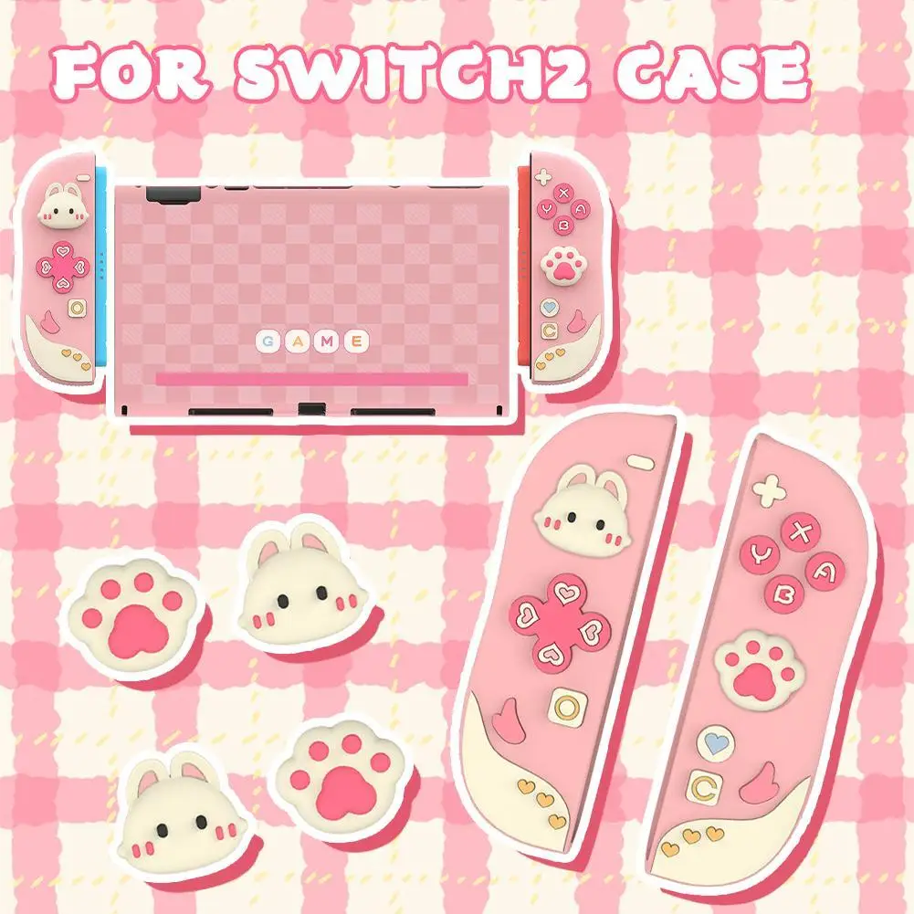 Kawaii Pink Protective Shell Compatible With 2 - ABS NS2 Console