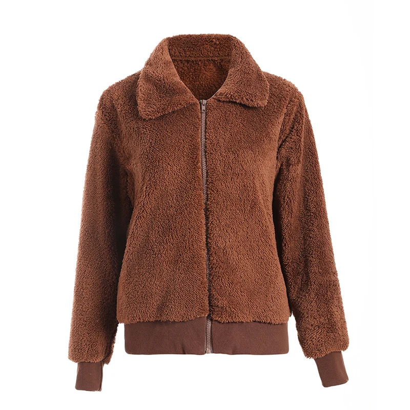 Autumn and Winter New Style 2023 Fashion Casual Women's Long-sleeved Solid Color Warm Velvet Jacket Top Women's Clothing