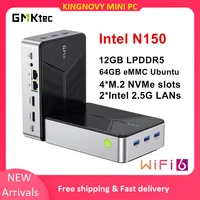 GMKtec G9 4-Bay Mini PC NAS Intel N150 M.2 NVMe Slots Homelab Server 12G LPDDR5 64GB eMMC Ubuntu 2x2.5G Firewall Computer WiFi6 1