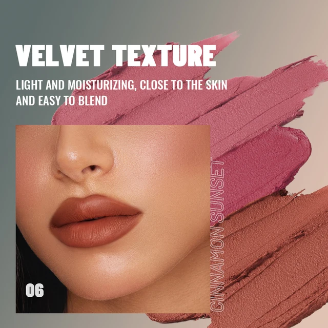 1PC Matte Lip Gloss Lipstick, Long-Lasting Waterproof Non-Stick Cup, Non-Fade Liquid Velvet, Suitable for Daily Use