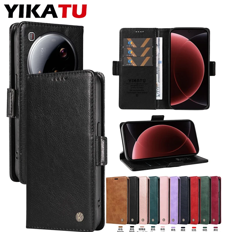 Luxury Magnetic Leather Wallet Phone Case with Card Slot