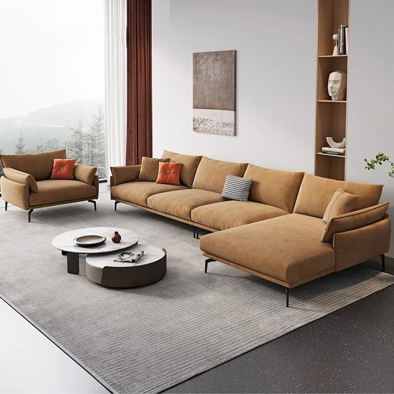 軽量で豪華なテクノロジーファブリックソファ、リビングルームの小さな