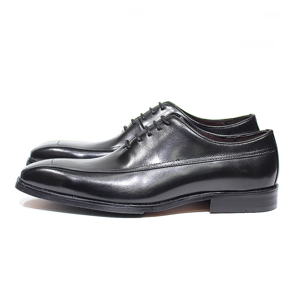 Classic Men's Oxford Dress Shoes Genuine Leather Lace-Up Point Toe Career Office Suit Formal Shoe for Men Wedding Party Oxfords