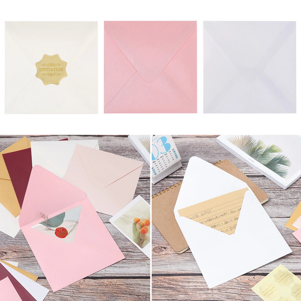 Mailing Envelopes Gift Card Envelopes 10 PCS/lot Multicolor Pearlescent Square Envelope Bag