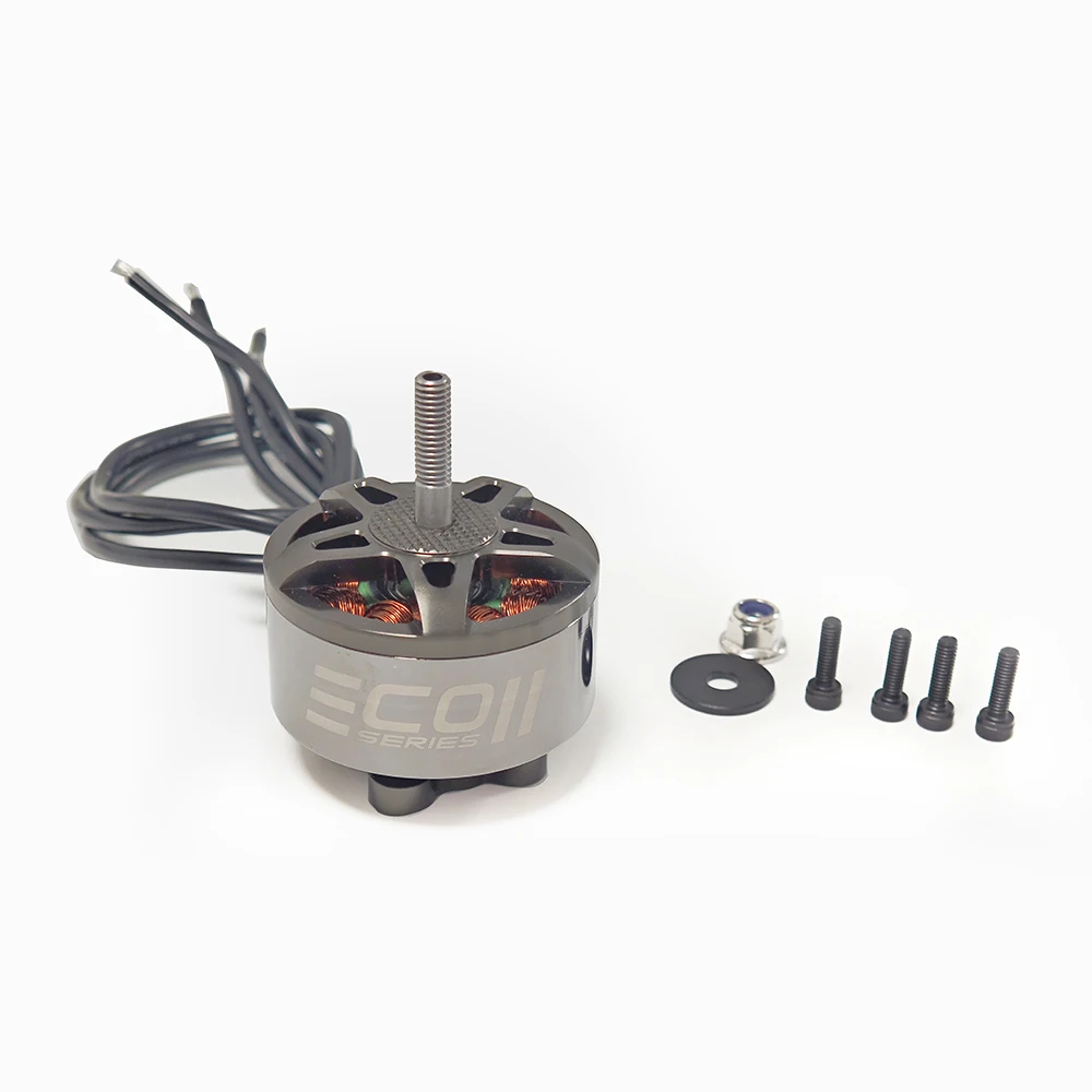 Moteur brushless EMAX ECOII 4215 6-12S haute performance, avec hélice montée sur l'arbre