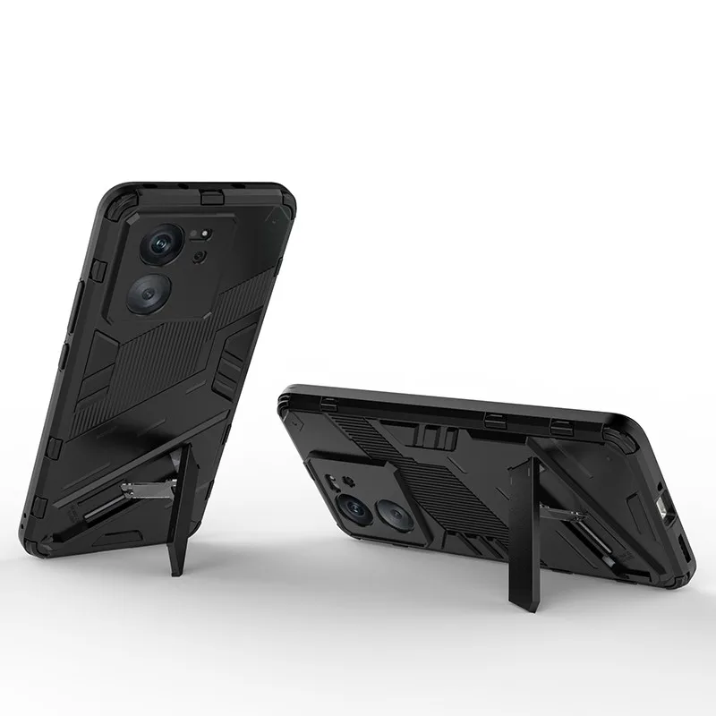 Solid Cyber Armor Shockproof Case with Iron-Plate Holder Stand