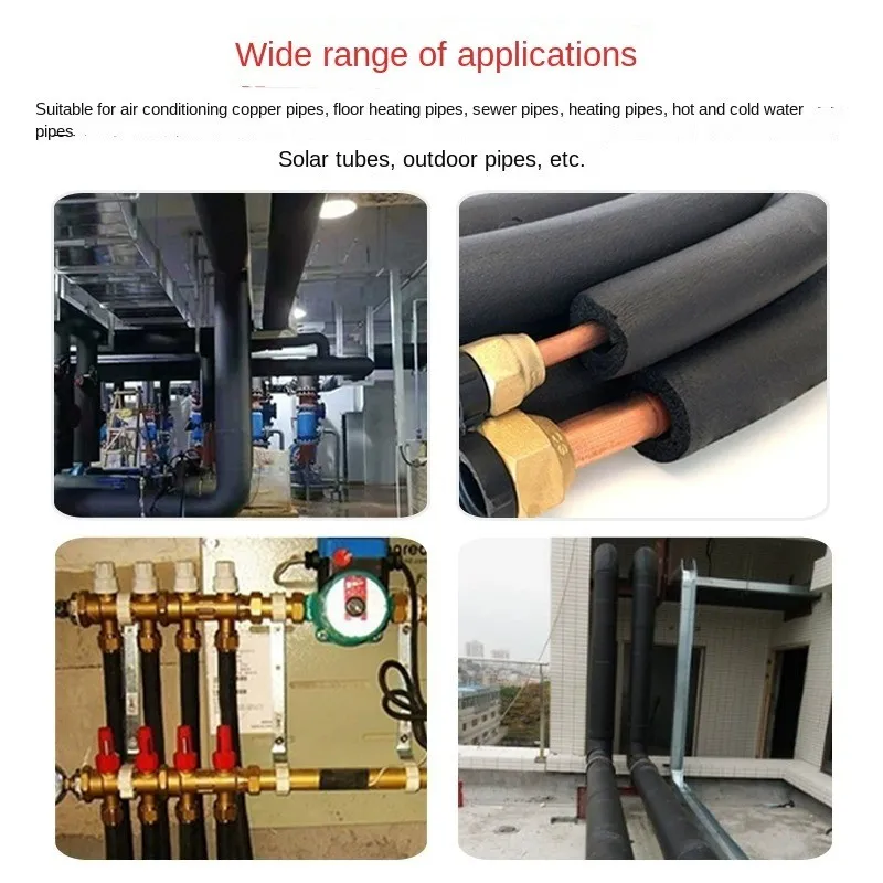 6-32MM Rubber Sponge Tube Air Conditioner Solar Water Heater Water Pipe Sleeve 1.8m Thermal Insulation Pipe