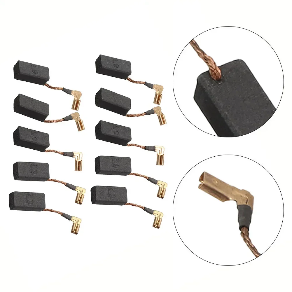 10pcs Carbon Brush N097696 Replacement Part For Motor Power Tools Accessories DWE4120 DWE4011 Angle Grinder Drill