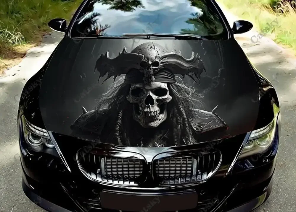 

Pirate Captain Skull With Hat Car Hood Decal Car Decals Vinyl Sticker Graphic Wrap Decal Truck Decal Truck Graphic Bonnet Decals