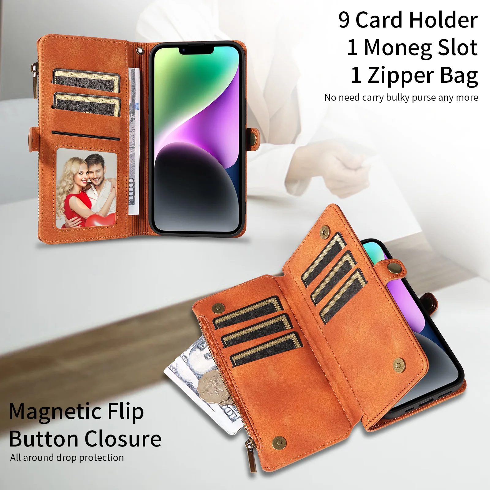 iPhone XS-MAX Leather Wallet Case - No.01