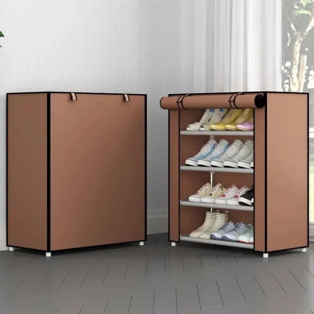 Shoe Rack Dust-proof Shoe Rack Multi-layer Simple Sneakers Rack Economical Indoor Strong Load-bearing Space Saving Fabric Storage Shelf